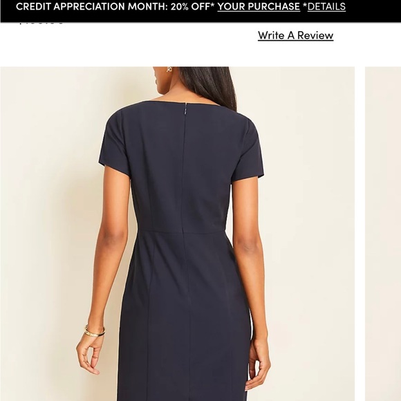 Ann Taylor Square Neck Sheath Dress in Seasonless Stretch - Picture 4 of 5